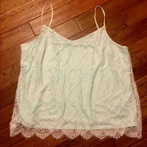 Pastel blue lace top